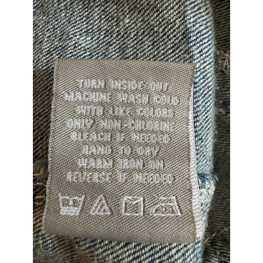 Vanity Denim Jacket Womens M Fleur-de-Lis Western Contrast Stitch Rhinestone NWT - Picture 10 of 11